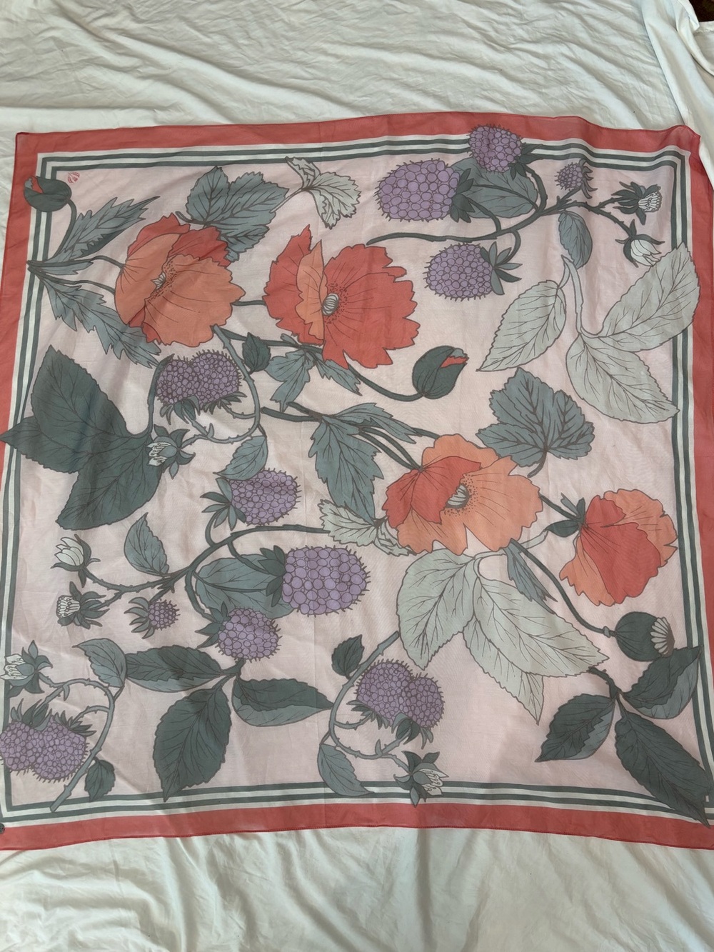 Fraas Pink Floral Scarf